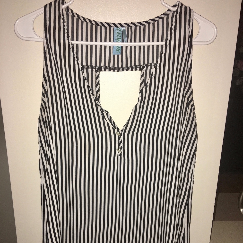 Black & White Striped Tank